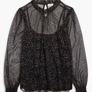 Sheer Black Top with Gold Speckles